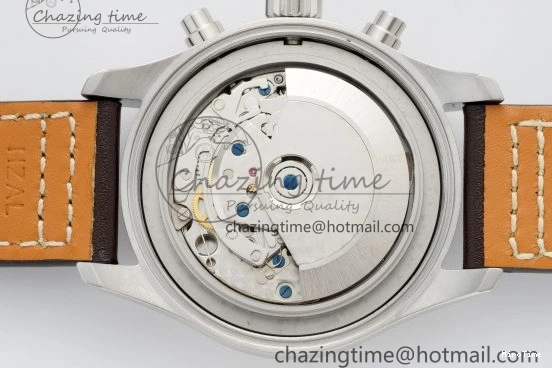 MIROTIME 0423 Pilot Chrono SS AZF 1:1 Best Edition Blue Dial on Brown Leather Strap A TimelessDesign 7060